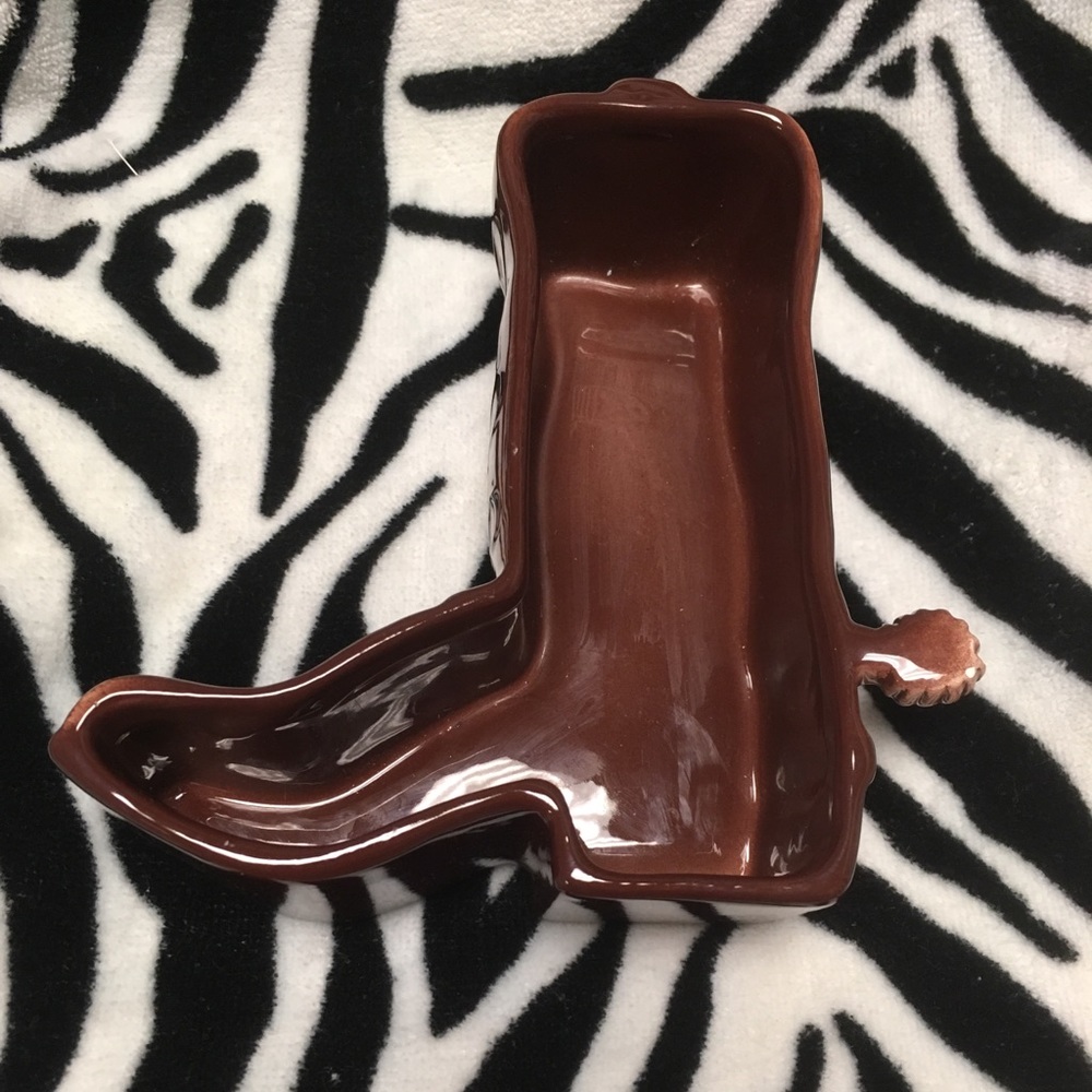 Ceramic cowboy boot dish